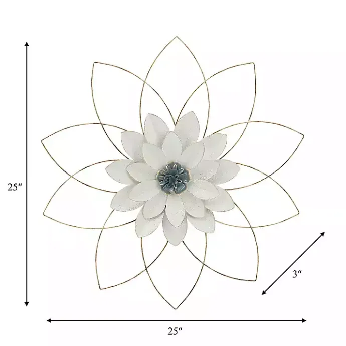 Online Kirklands Home White and Gold Metal Flower Wall Plaque