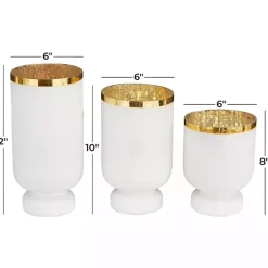 Best Kirklands Home White and Golden Goblet 3-pc. Candle Holder Set