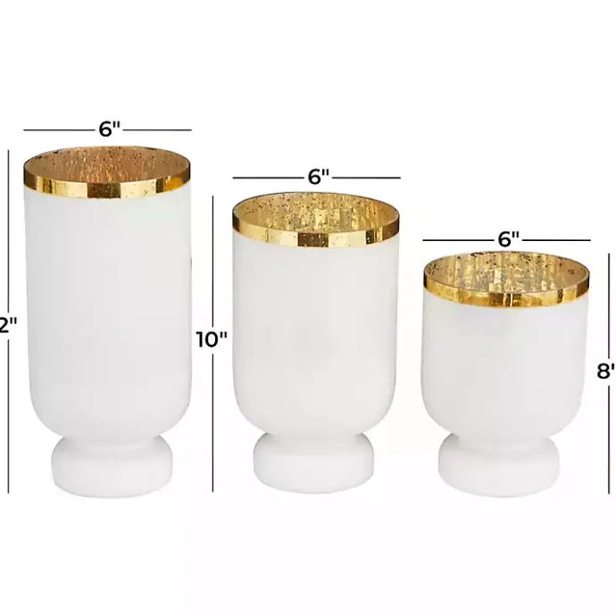 Best Kirklands Home White and Golden Goblet 3-pc. Candle Holder Set
