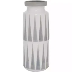 Best Kirklands Home White and Gray Geometric Triangle Vase, 17 in.