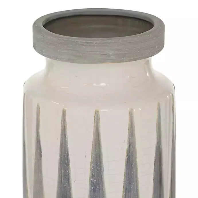 Best Kirklands Home White and Gray Geometric Triangle Vase, 17 in.