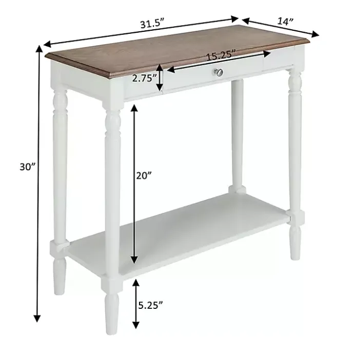 Clearance Kirklands Home and Natural Davis Console Table White