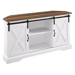 Sale Kirklands Home and Natural Sliding Barn Door TV Stand White