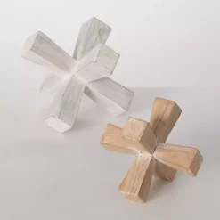 Online Kirklands Home White and Natural Wood Jack Sculptures, Set of 2