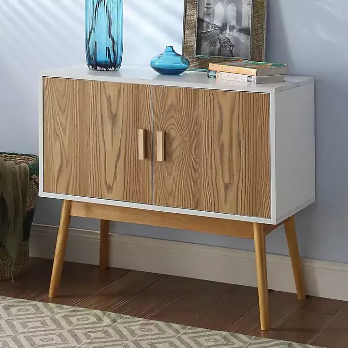 Online Kirklands Home and Natural Wood Reversible Doors Cabinet White