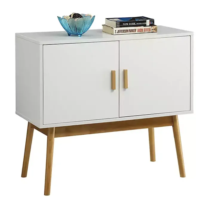Online Kirklands Home and Natural Wood Reversible Doors Cabinet White