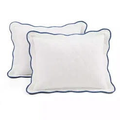 Discount Kirklands Home White and Navy Scallop 3-pc. King Quilt Set