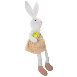 New Kirklands Home White and Pink Easter Bunny Plush