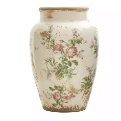 Best Kirklands Home White and Pink Floral Ceramic Vase