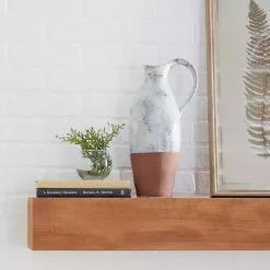 Outlet Kirklands Home White and Rust Brown Ceramic Vase, 14 in.