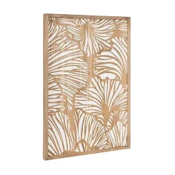 Sale Kirklands Home White and Rustic Wood Botanical Wall Plaque