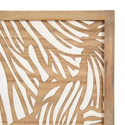 Sale Kirklands Home White and Rustic Wood Botanical Wall Plaque