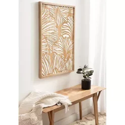 Sale Kirklands Home White and Rustic Wood Botanical Wall Plaque