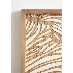 Sale Kirklands Home White and Rustic Wood Botanical Wall Plaque