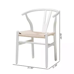 Outlet Kirklands Home and Tan Wishbone Dining Chairs, Set of 2 White