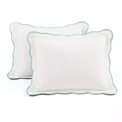 Sale Kirklands Home White and Teal Scallop 3-pc. Full/Queen Quilt Set