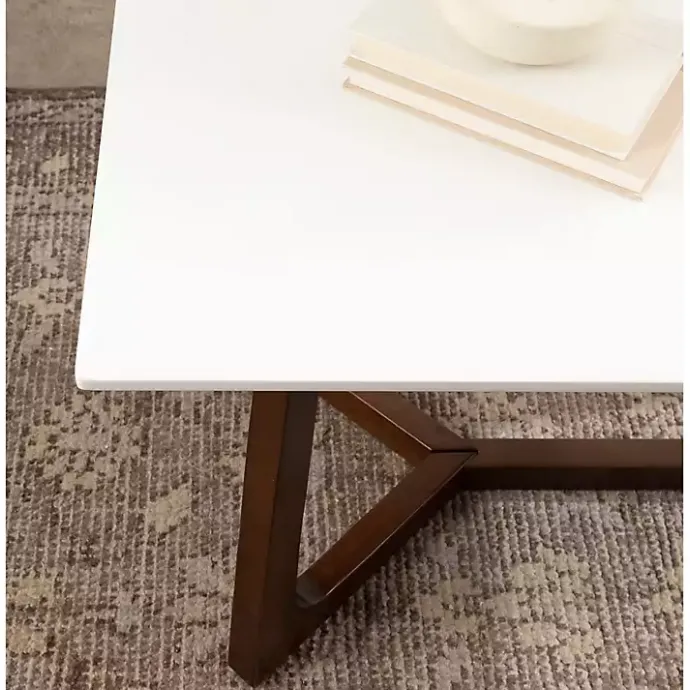 Clearance Kirklands Home and Walnut Olivia Coffee Table White