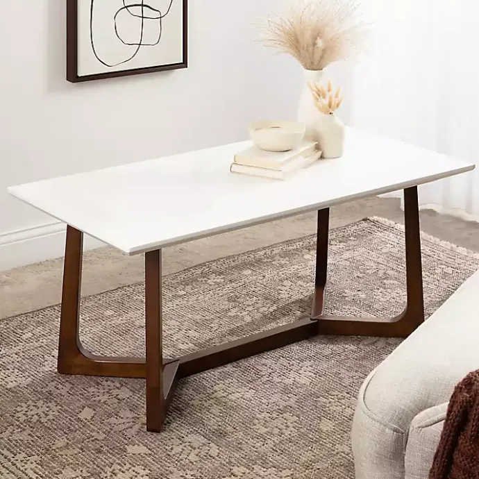 Clearance Kirklands Home and Walnut Olivia Coffee Table White