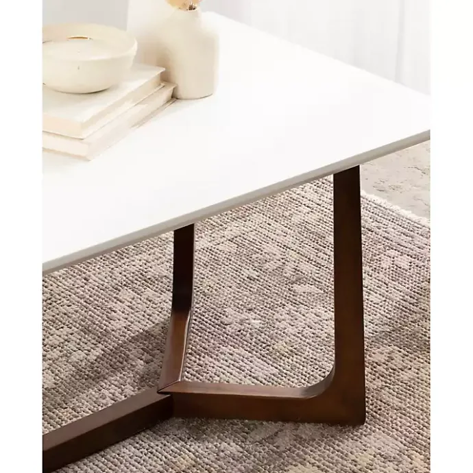 Clearance Kirklands Home and Walnut Olivia Coffee Table White