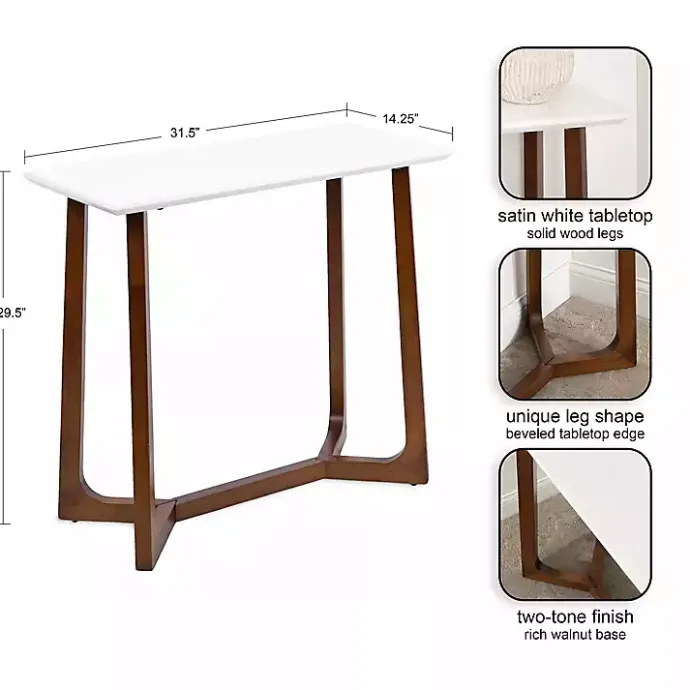 Clearance Kirklands Home and Walnut Olivia Console Table White