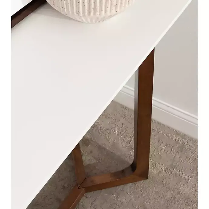 Clearance Kirklands Home and Walnut Olivia Console Table White