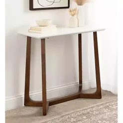 Clearance Kirklands Home and Walnut Olivia Console Table White