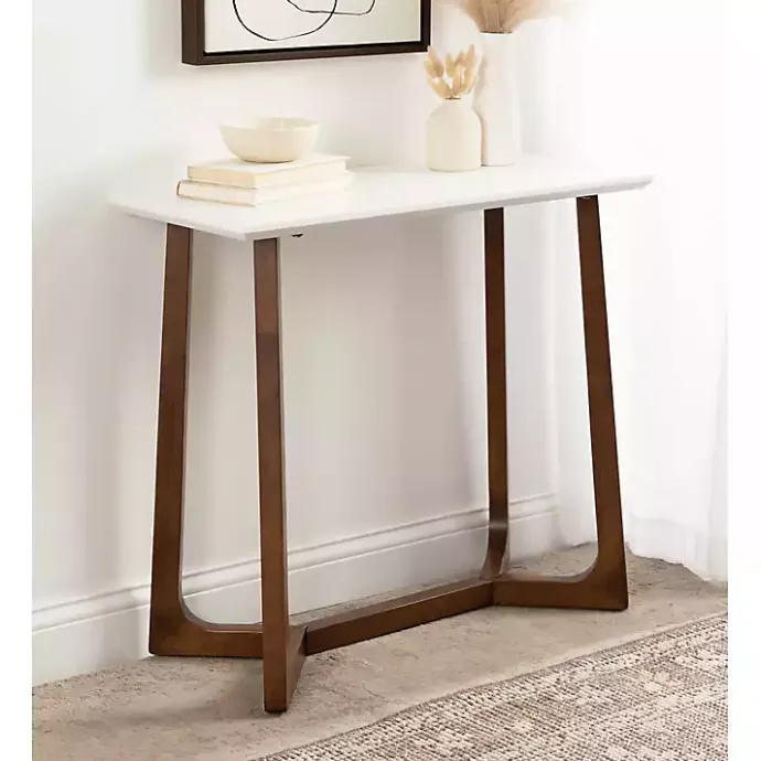Clearance Kirklands Home and Walnut Olivia Console Table White
