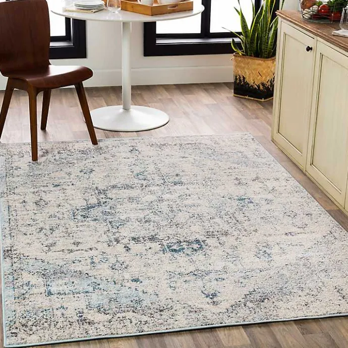 Sale Kirklands Home White Anita Distressed Area Rug, 7x10 Gray