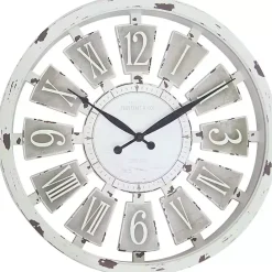 Outlet Kirklands Home White Antique Plaques Wall Clock