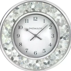 New Kirklands Home White Arabesque Mosaic Frame Wall Clock
