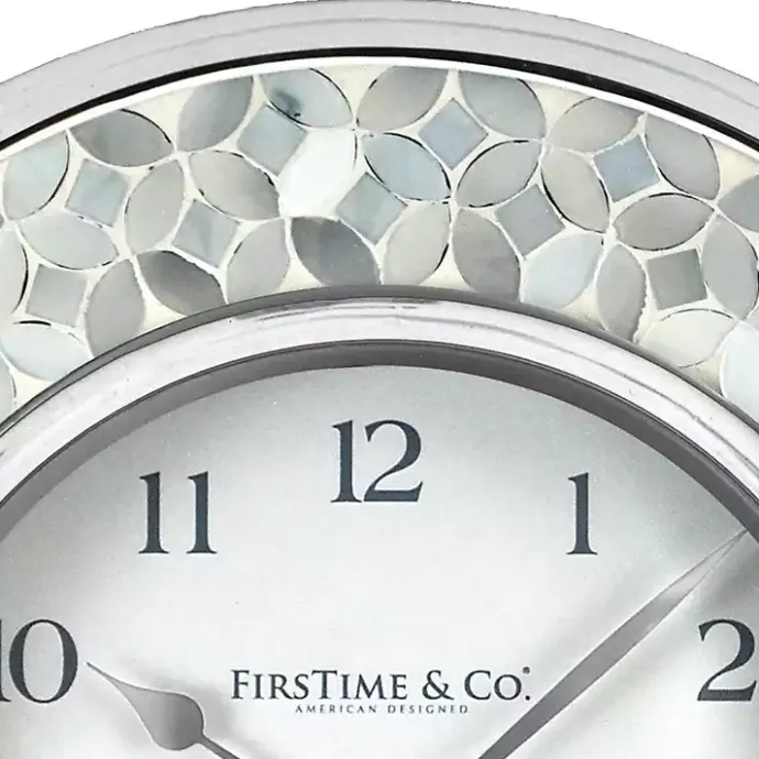 New Kirklands Home White Arabesque Mosaic Frame Wall Clock