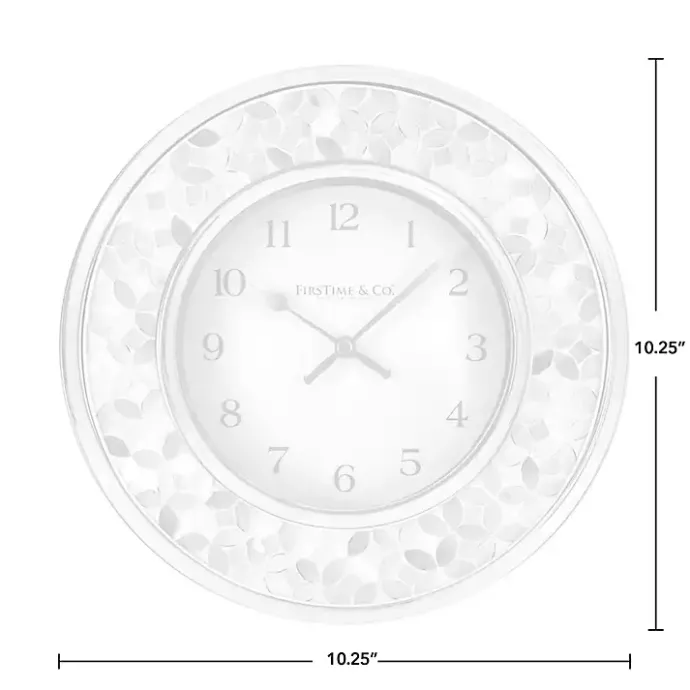 New Kirklands Home White Arabesque Mosaic Frame Wall Clock