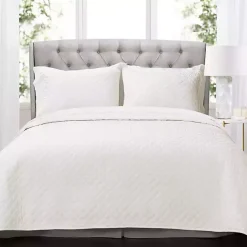 Outlet Kirklands Home Ava Diamond 3-pc. Oversized King Quilt Set White