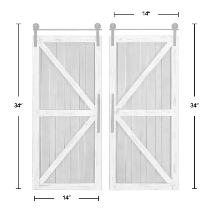 New Kirklands Home White Barn Door Galvanized Wall Plaques, Set of 2 Gray