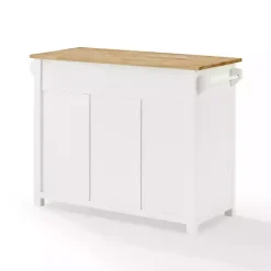 Best Kirklands Home Barn Door Kitchen Cart White