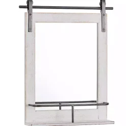 Best Kirklands Home Barn Door Mirror with Shelf White