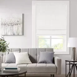 Clearance Kirklands Home Basketweave Cordless Roman Shade, 31 in. White