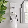 Outlet Kirklands Home White Beadboard Shelves with Towel Bar Rack
