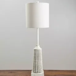 Best Kirklands Home White Beaded Base Buffet Lamp Ivory