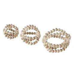 Online Kirklands Home White Beaded Boho Wooden Orbs, Set of 3