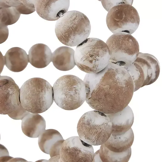 Online Kirklands Home White Beaded Boho Wooden Orbs, Set of 3