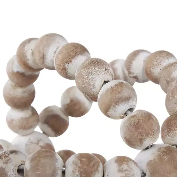 Online Kirklands Home White Beaded Boho Wooden Orbs, Set of 3