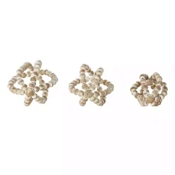 Online Kirklands Home White Beaded Boho Wooden Orbs, Set of 3