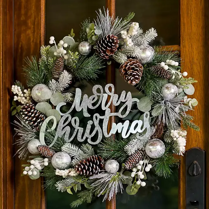 Online Kirklands Home Berry Merry Christmas Wreath White