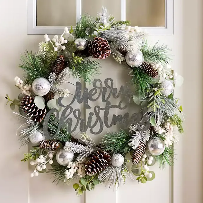 Online Kirklands Home Berry Merry Christmas Wreath White
