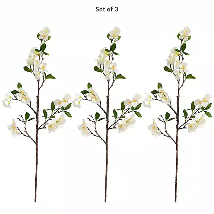 Sale Kirklands Home Blossom Flower Stems, Set of 3 White