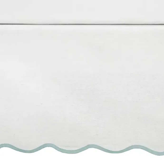 Hot Kirklands Home White Blue Scalloped Coastal King Bed Skirt