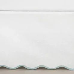 Hot Kirklands Home White Blue Scalloped Coastal King Bed Skirt