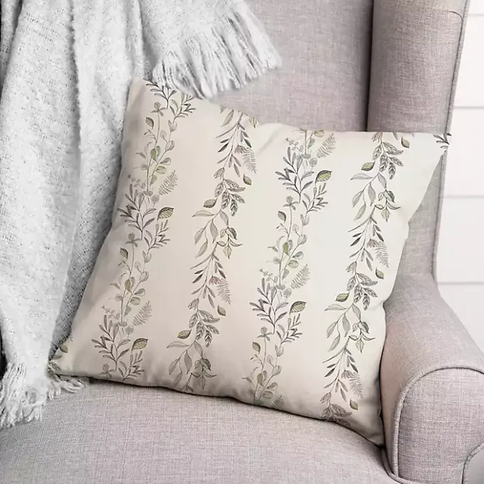 Kirklands Home Botanical Vines Pillow White