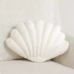 Clearance Kirklands Home Boucle Clamshell Shaped Pillow White